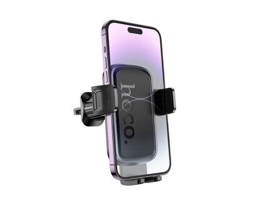 Автотримач для телефона HOCO H78 Vista push-type car holder (air outlet) Black Metal Gray (6942007647885)