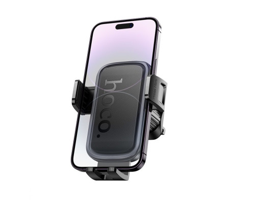 Автотримач для телефона HOCO H78 Vista push-type car holder (air outlet) Black Metal Gray (6942007647885)