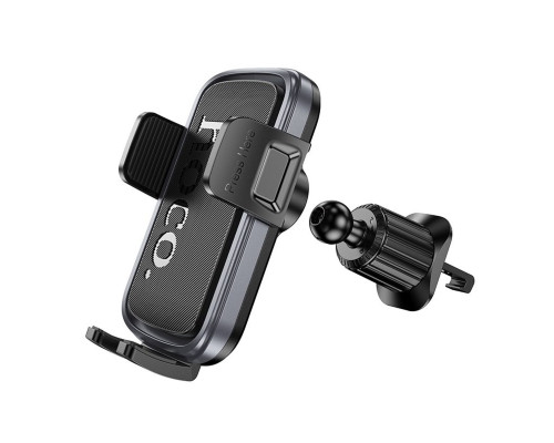 Автотримач для телефона HOCO H78 Vista push-type car holder (air outlet) Black Metal Gray (6942007647885)