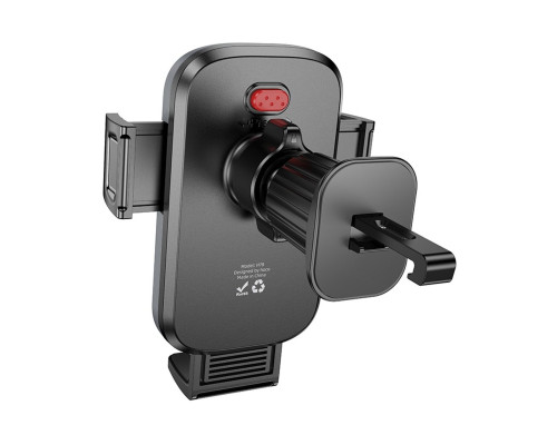 Автотримач для телефона HOCO H78 Vista push-type car holder (air outlet) Black Metal Gray (6942007647885)
