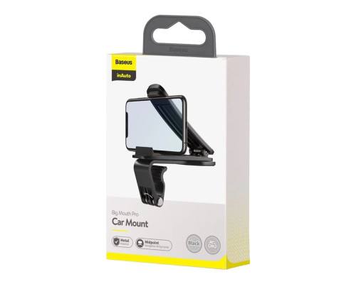 Тримач для мобiльного Baseus Big Mouth Pro Car Mount（Applicable to centre console）Black