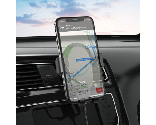 Тримач для мобiльного з БЗП HOCO CA105 Guide three-axis linkage wireless charging car holder Black