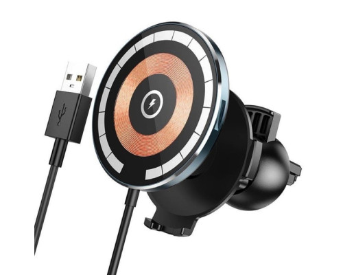 Тримач для мобільного з БЗП HOCO CW42 Discovery Edition multipurpose magnetic car wireless charger Black