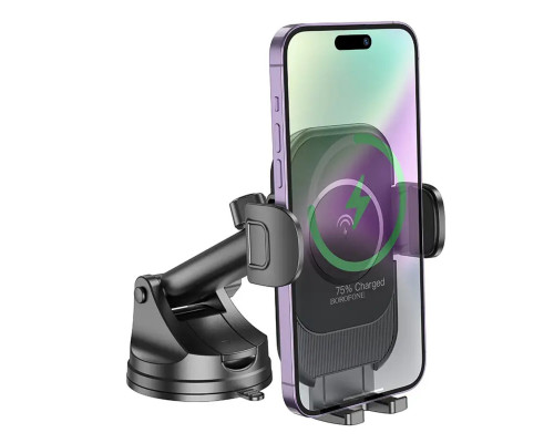 Тримач для мобiльного з БЗП BOROFONE BH203 Blue Charm wireless fast charging car holder(center console) (BH203)