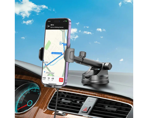 Тримач для мобiльного з БЗП BOROFONE BH203 Blue Charm wireless fast charging car holder(center console) (BH203)