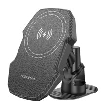 Тримач для мобiльного з БЗП BOROFONE BH216 Adelante magnetic wireless fast charging car holder(center console) Black