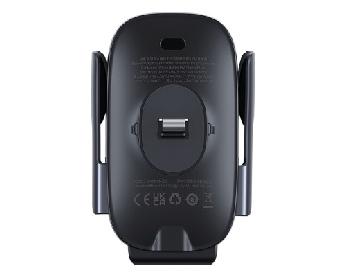 Тримач для мобiльного з БЗП Baseus Milky Way Pro Series Wireless Charging Electric Car Mount Phone Holder 15W Cluster Black (C40357000111-00)