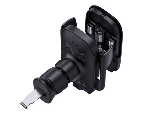 Тримач для мобiльного з БЗП Baseus Milky Way Pro Series Wireless Charging Electric Car Mount Phone Holder 15W Cluster Black (C40357000111-00)