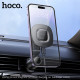 Автотримач для телефона HOCO HW30 Crown magnetic wireless charging car holder (air outlet) Black Metal Gray (6942007646925)