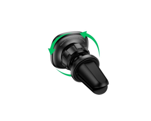 Автотримач для телефона HOCO H72 Crown magnetic car holder (air outlet) Black Metal Gray (6942007646871)