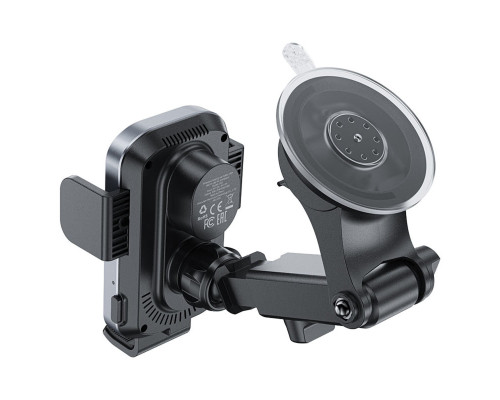 Автотримач для телефона з БЗП ACEFAST D53 wireless charging car holder with electric clamp for dashboard Black (6974316284246)