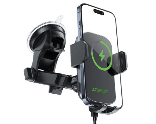 Автотримач для телефона з БЗП ACEFAST D53 wireless charging car holder with electric clamp for dashboard Black (6974316284246)