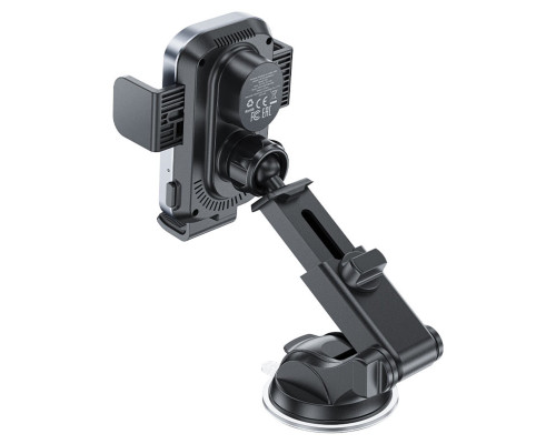 Автотримач для телефона з БЗП ACEFAST D53 wireless charging car holder with electric clamp for dashboard Black (6974316284246)
