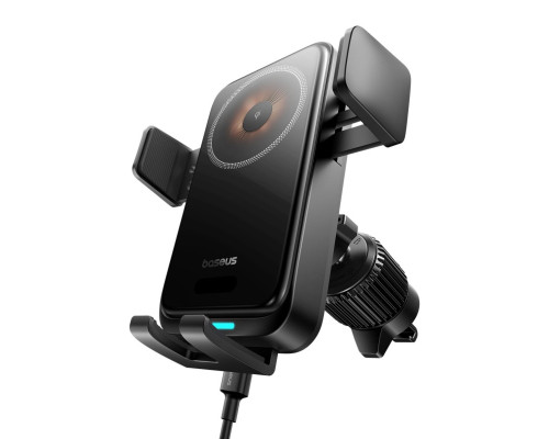 Автотримач для телефона Baseus Wisdom Pro Auto Coil Alignment Car Mount Wireless Charger Air Outlet Version Cosmic Black (C40381501123-00)