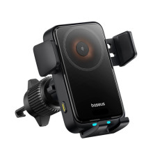 Автотримач для телефона Baseus Wisdom Pro Auto Coil Alignment Car Mount Wireless Charger Air Outlet Version Cosmic Black (C40381501123-00)