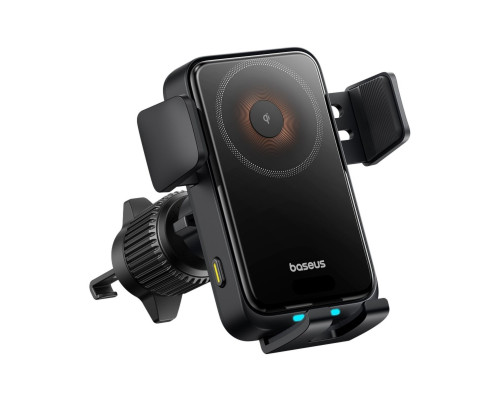 Автотримач для телефона Baseus Wisdom Pro Auto Coil Alignment Car Mount Wireless Charger Air Outlet Version Cosmic Black (C40381501123-00)
