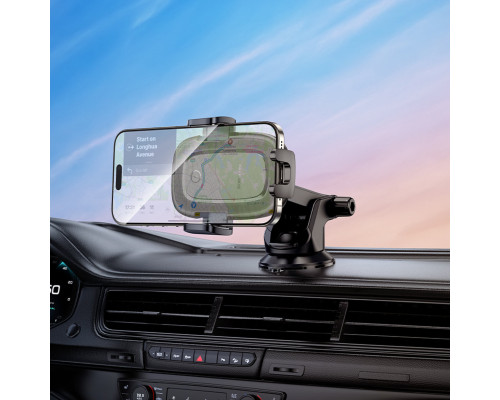 Автотримач для телефона з БЗП BOROFONE BH223 Follower push-type wireless fast charging car holder(center console) (6941991121319)