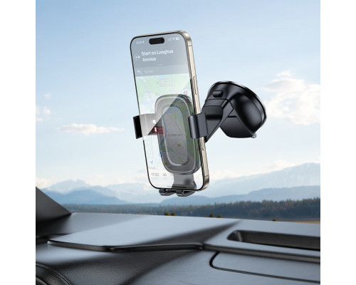 Автотримач для телефона BOROFONE BH130 Follower gravity car holder(center console) Black (6941991121289)