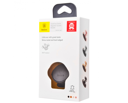 Автотримач Baseus Small Ears Series Vertical Magnetic Bracket Leather Type black PLS-00-00042458