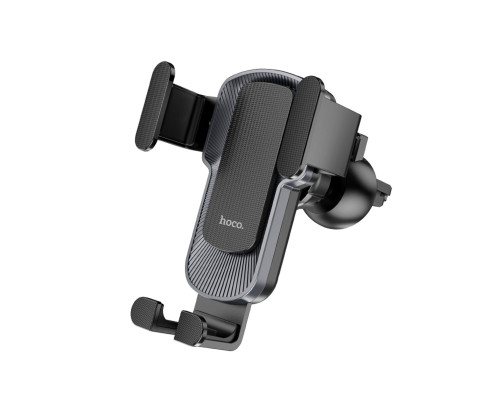 Тримач для мобільного HOCO CA103 vertical and horizontal air outlet gravity car holder Black Metal Gray