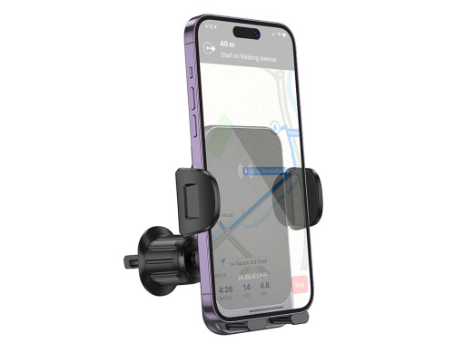 Тримач для мобільного BOROFONE BH220 Leader automatic induction wireless fast charging car holder(air outlet) Black Gray (6941991115288)