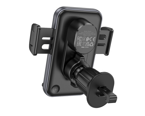 Тримач для мобільного BOROFONE BH220 Leader automatic induction wireless fast charging car holder(air outlet) Black Gray (6941991115288)