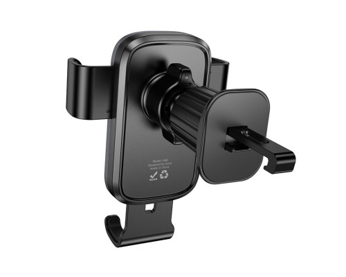 Автотримач для телефона HOCO H80 Vista gravity car holder (air outlet) Black Metal Gray (6942007647908)