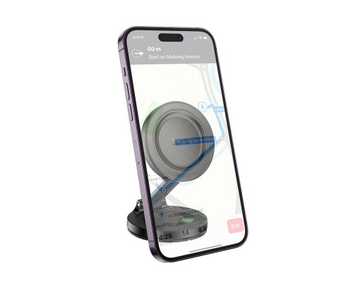 Автотримач для телефона HOCO H61 Show folding ring magnetic car holder (dashboard) Black Metal Gray (6942007637619)