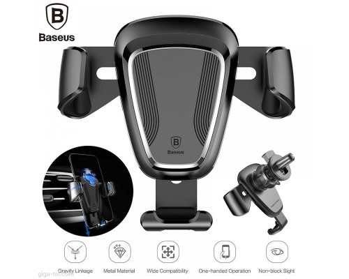 Тримач для мобiльного Baseus Gravity Car Mount Black