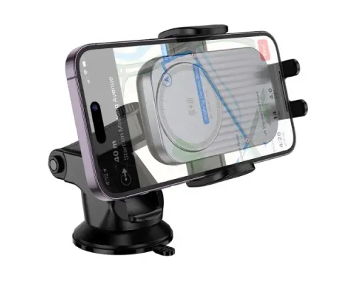 Автотримач BOROFONE BH222 Leading push-type wireless fast charging car holder(center console) чорний mag-6941991119019146046