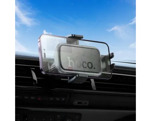 Автотримач Hoco H78 Vista push-type car holder(air outlet) black metal grey mag-6942007647885145291