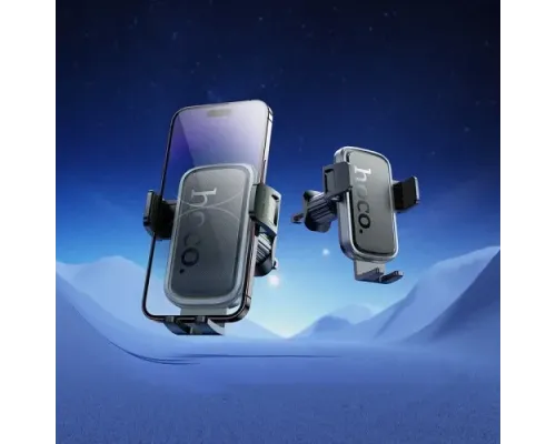 Автотримач Hoco H78 Vista push-type car holder(air outlet) black metal grey mag-6942007647885145291