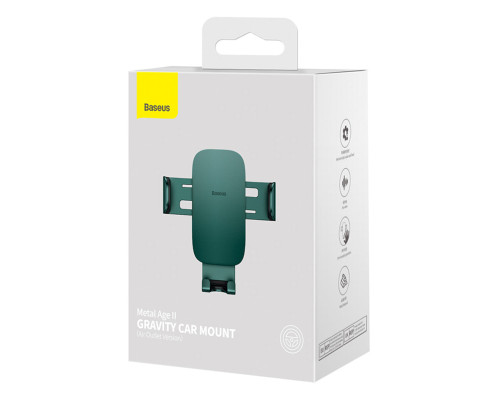 Тримач для мобiльного Baseus Metal AgeⅡ Gravity Car Mount（Air Outlet Version）Green (SUJS000006)