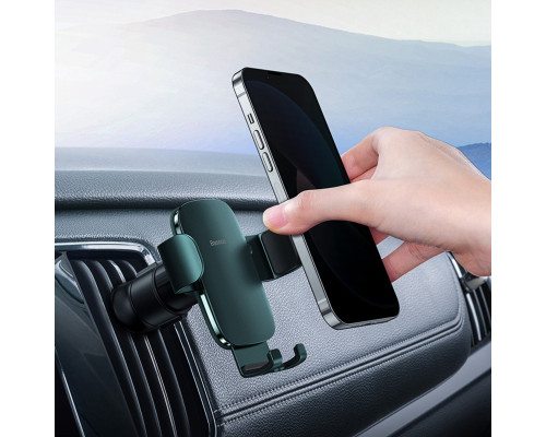 Тримач для мобiльного Baseus Metal AgeⅡ Gravity Car Mount（Air Outlet Version）Green (SUJS000006)