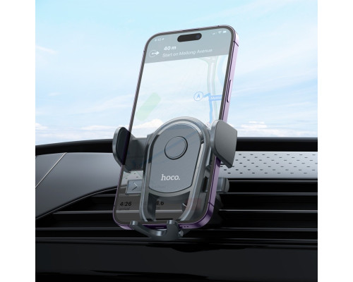 Автотримач для телефона HOCO H6 Grateful one-button car holder(air outlet) Black (6931474791436)