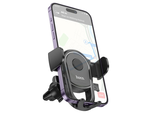 Автотримач для телефона HOCO H6 Grateful one-button car holder(air outlet) Black (6931474791436)