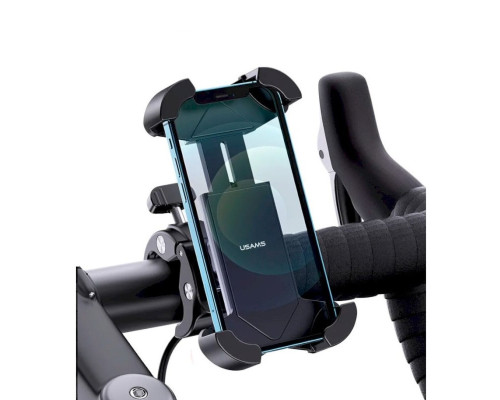 Велотримач для мобільного Usams US-ZJ064 Cycling Shockproof Phone Holder Black