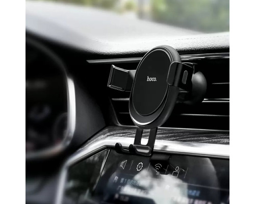 Тримач для мобільного HOCO CA56 Plus Armor metal gravity car holder Black Silver