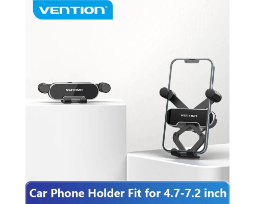 Автотримач для телефону Vention One Touch Clamping Car Phone Mount With Suction Cup Black Square Type (KCVB0)