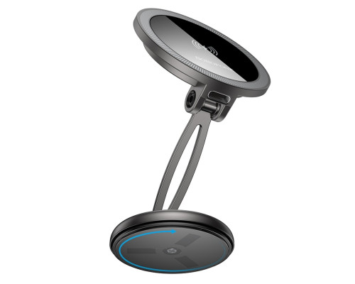 Автотримач для телефона BOROFONE BH218 Star metal magnetic wireless fast charging car holder (center console) Metal Gray (6941991111327)