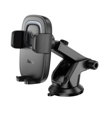 Автотримач для телефона HOCO HW32 Crown push-type wireless charging car holder (center console) Black Metal Gray (6942007646949)