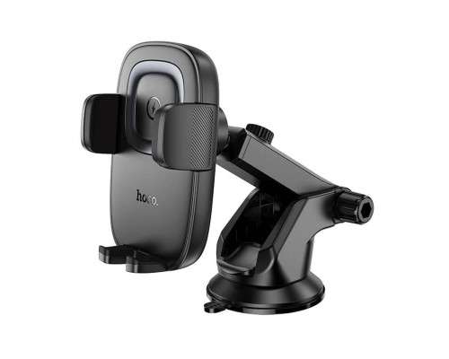 Автотримач для телефона HOCO HW32 Crown push-type wireless charging car holder (center console) Black Metal Gray (6942007646949)