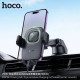 Автотримач для телефона HOCO HW32 Crown push-type wireless charging car holder (center console) Black Metal Gray (6942007646949)