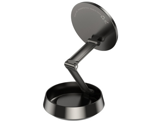 Автотримач для телефона HOCO H83 Metal ring magnetic car holder(center console) metal grey (6942007647939)