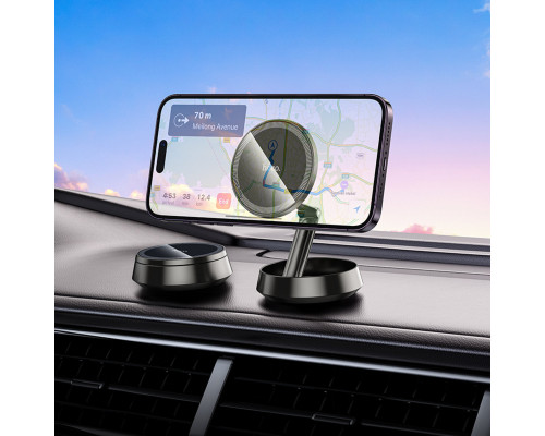 Автотримач для телефона HOCO H83 Metal ring magnetic car holder(center console) metal grey (6942007647939)