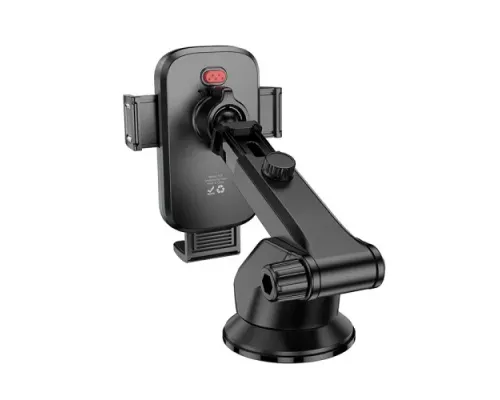 Автотримач Hoco H79 Vista push-type car holder(center console) black metal grey mag-6942007647892146740