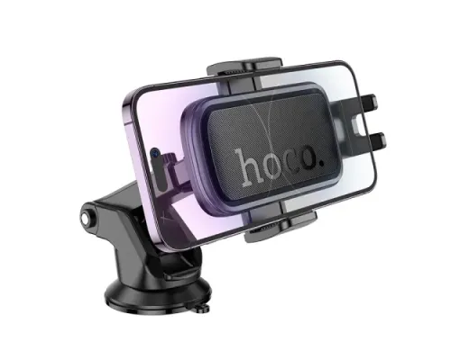 Автотримач Hoco H79 Vista push-type car holder(center console) black metal grey mag-6942007647892146740