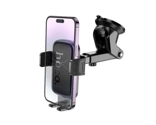 Автотримач Hoco H79 Vista push-type car holder(center console) black metal grey mag-6942007647892146740