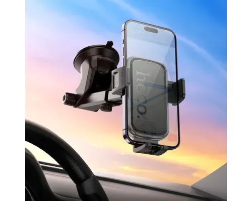 Автотримач Hoco H79 Vista push-type car holder(center console) black metal grey mag-6942007647892146740