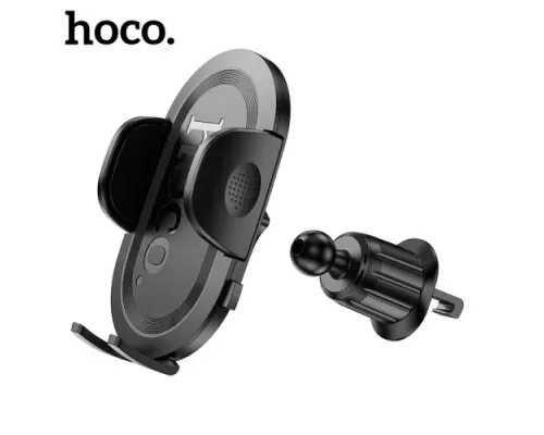 Автотримач Hoco H53 Brusco ultra-thin push-type car holder(air outlet) Чорний mag-6942007630542145089